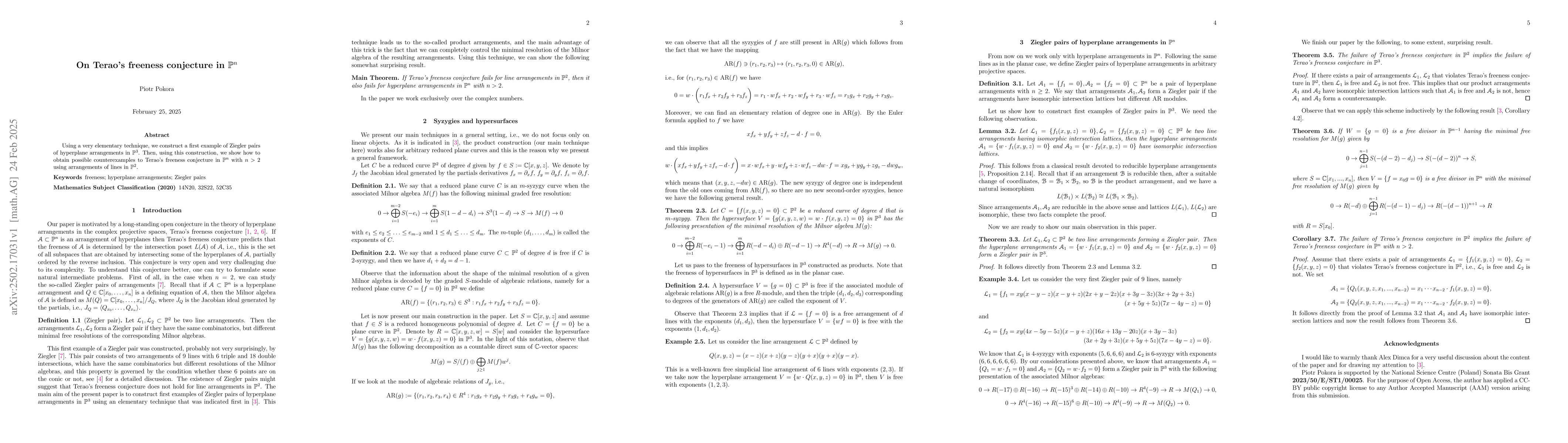 Thumbnail for On Terao's freeness conjecture in $\mathbb{P}^{n}$