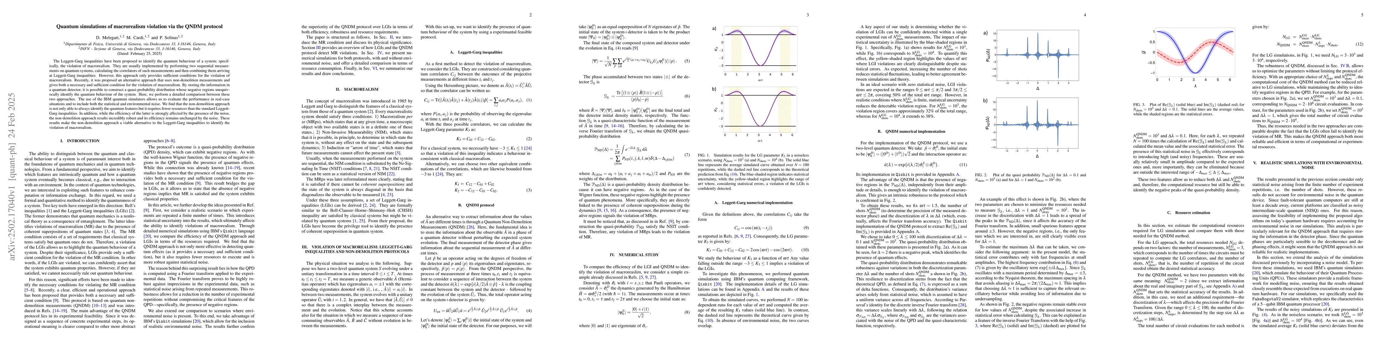 Thumbnail for Quantum simulations of macrorealism violation via the QNDM protocol