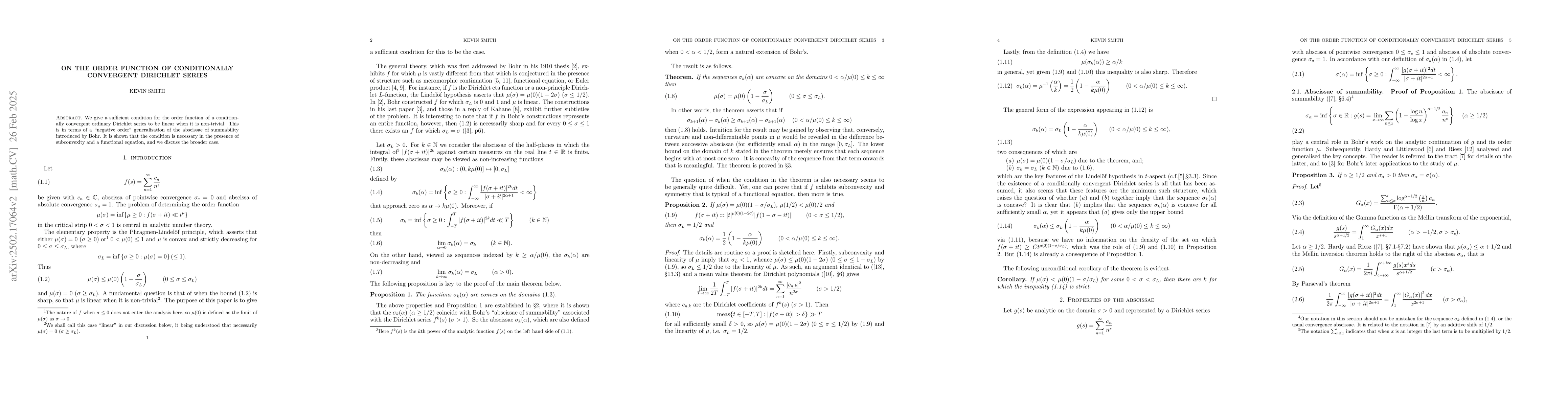 Thumbnail for On the order function of conditionally convergent Dirichlet series