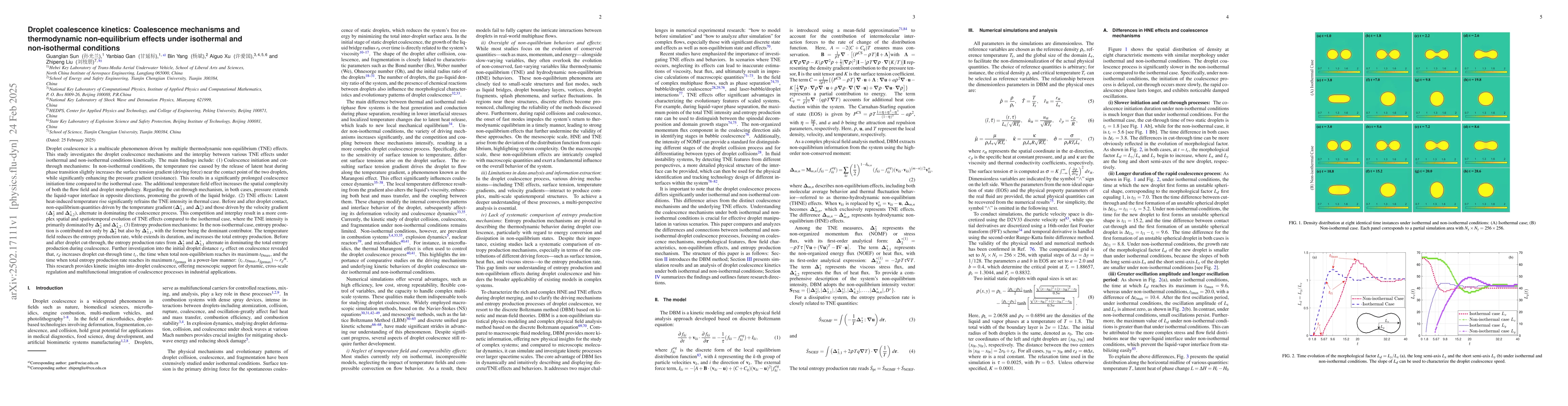 Thumbnail for Droplet coalescence kinetics: Coalescence mechanisms and thermodynamic
  non-equilibrium effects under isothermal and non-isothermal conditions