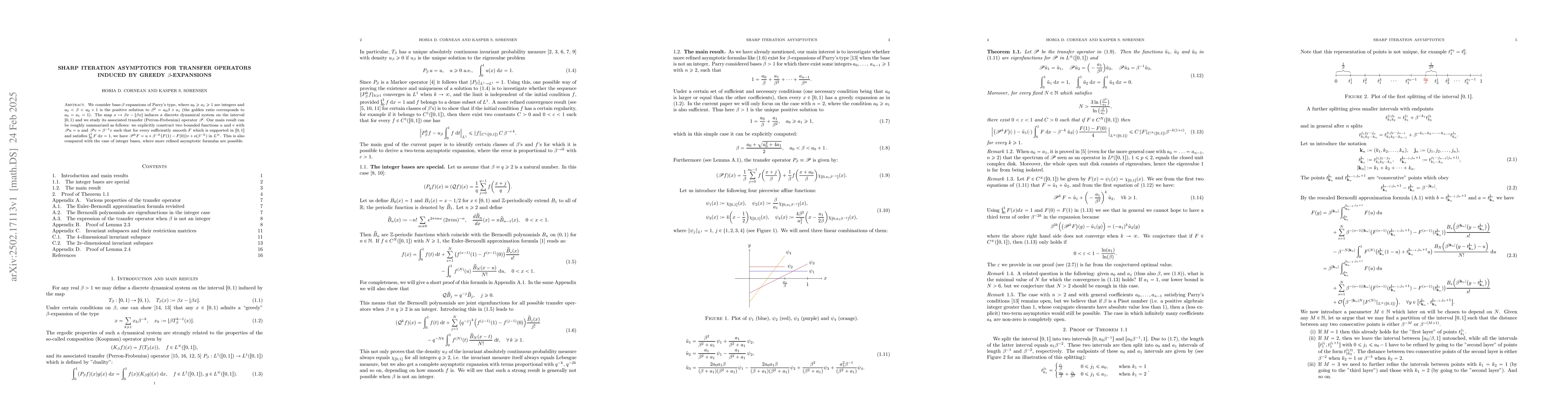 Thumbnail for Sharp iteration asymptotics for transfer operators induced by greedy
  $β$-expansions