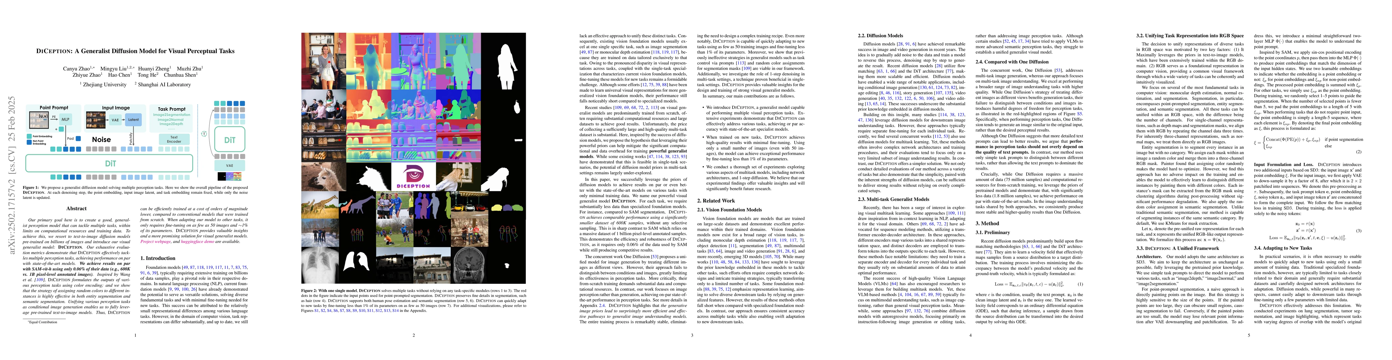 Thumbnail for DICEPTION: A Generalist Diffusion Model for Visual Perceptual Tasks
