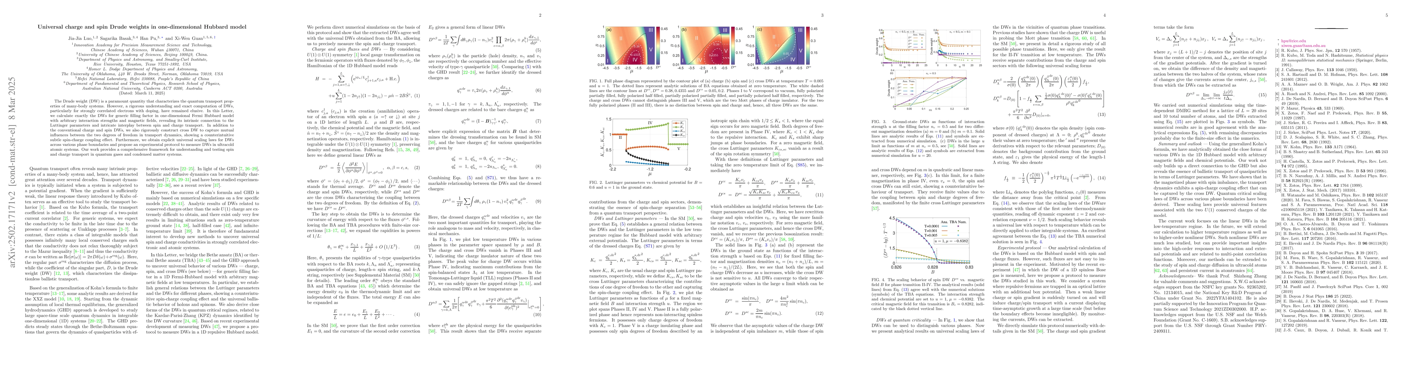 Thumbnail for Universal charge and spin Drude weights in one-dimensional Hubbard model