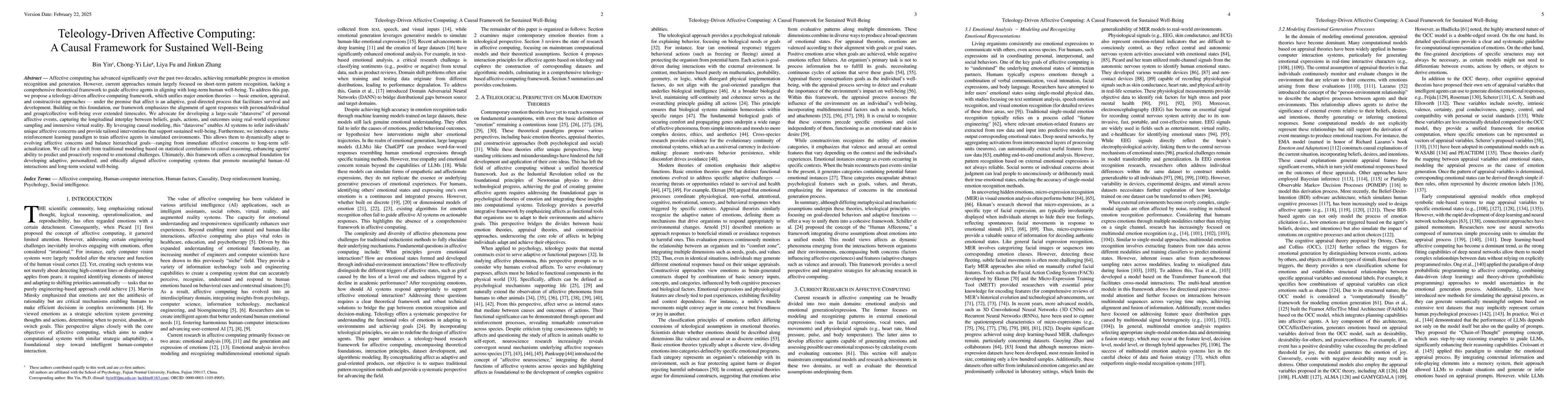 Thumbnail for Teleology-Driven Affective Computing: A Causal Framework for Sustained
  Well-Being