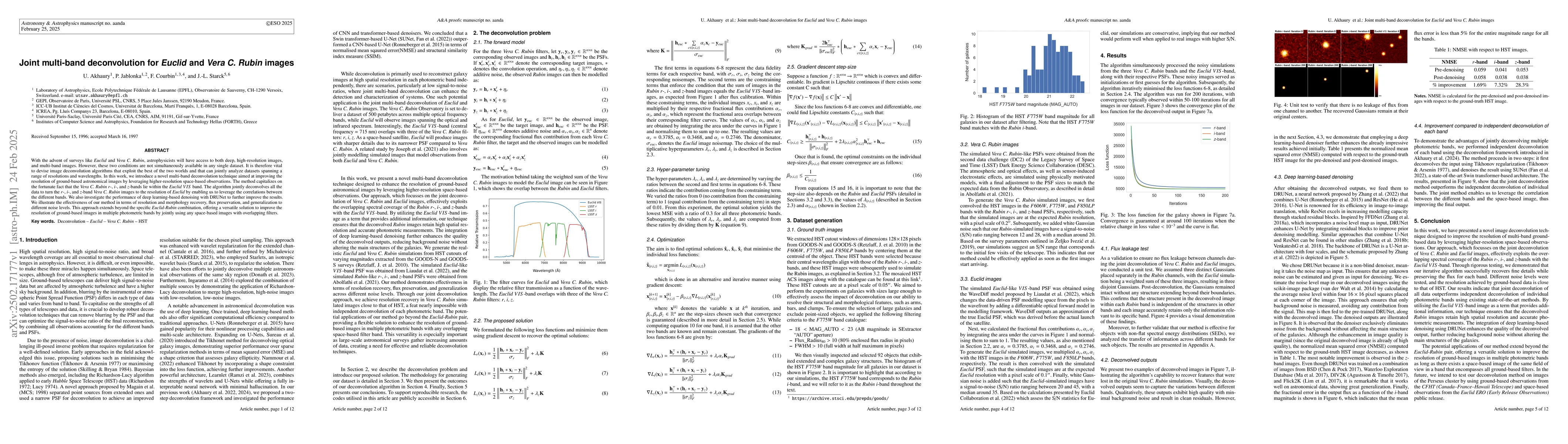 Thumbnail for Joint multi-band deconvolution for $Euclid$ and $Vera$ $C.$ $Rubin$
  images