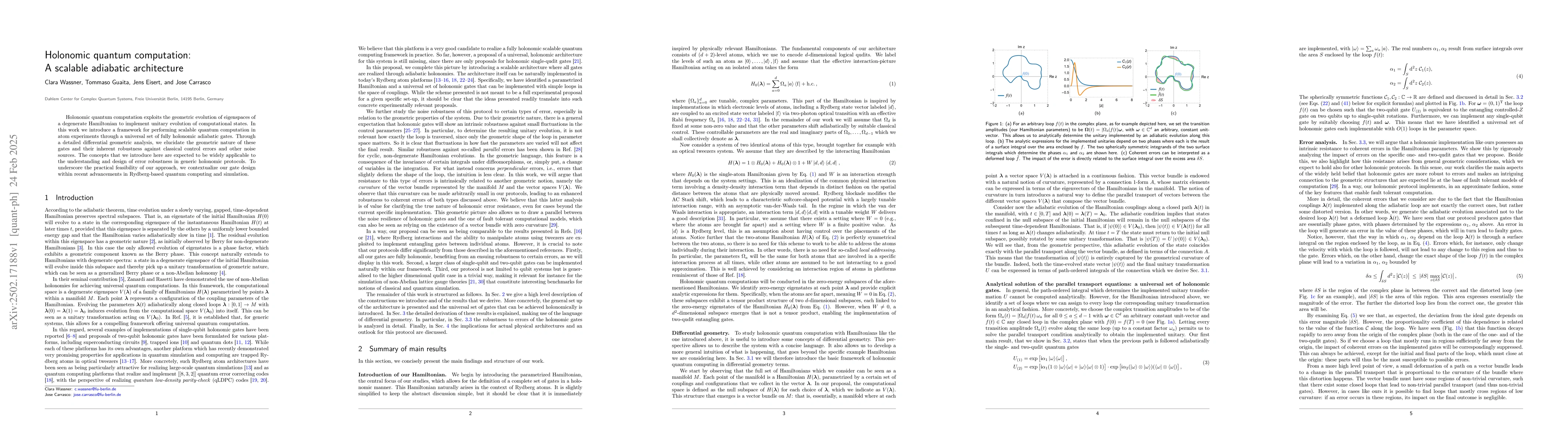 Thumbnail for Holonomic quantum computation: a scalable adiabatic architecture