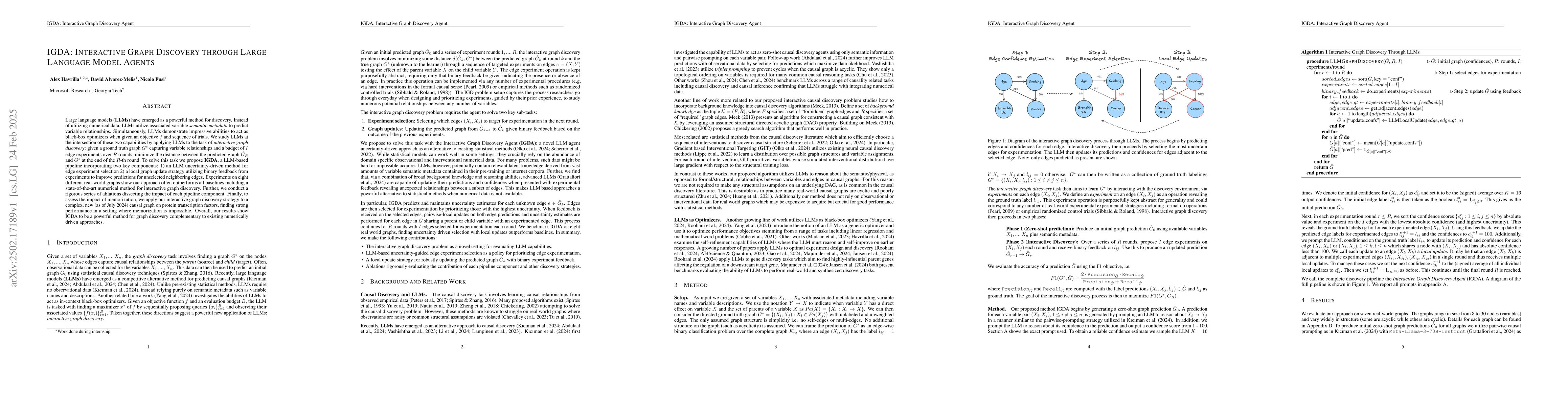 Thumbnail for IGDA: Interactive Graph Discovery through Large Language Model Agents