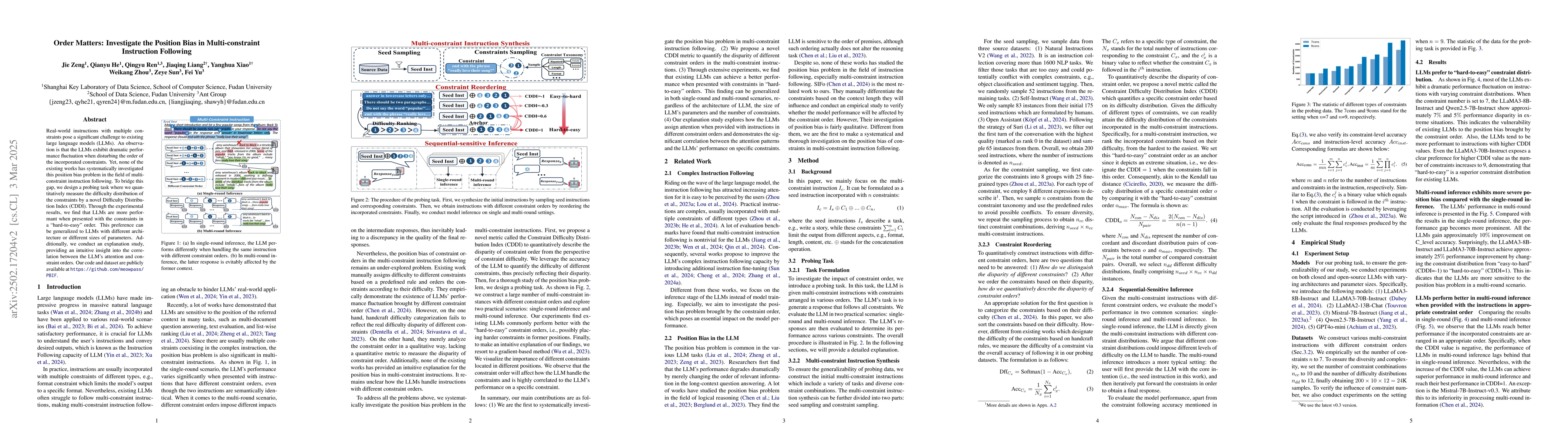 Thumbnail for Order Matters: Investigate the Position Bias in Multi-constraint
  Instruction Following