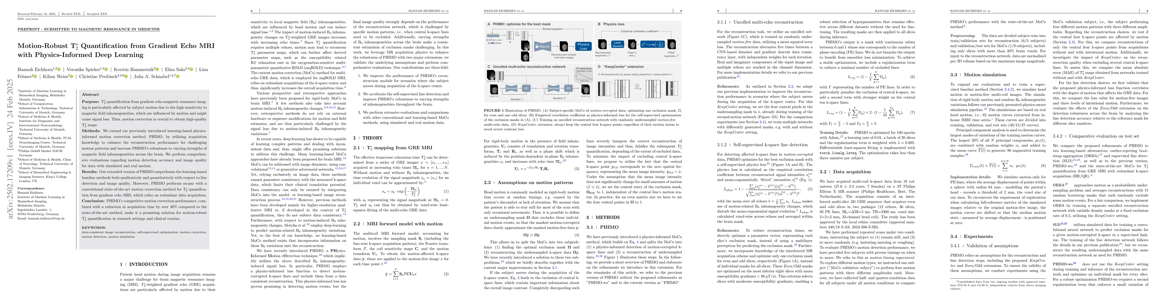 Thumbnail for Motion-Robust T2* Quantification from Gradient Echo MRI with
  Physics-Informed Deep Learning
