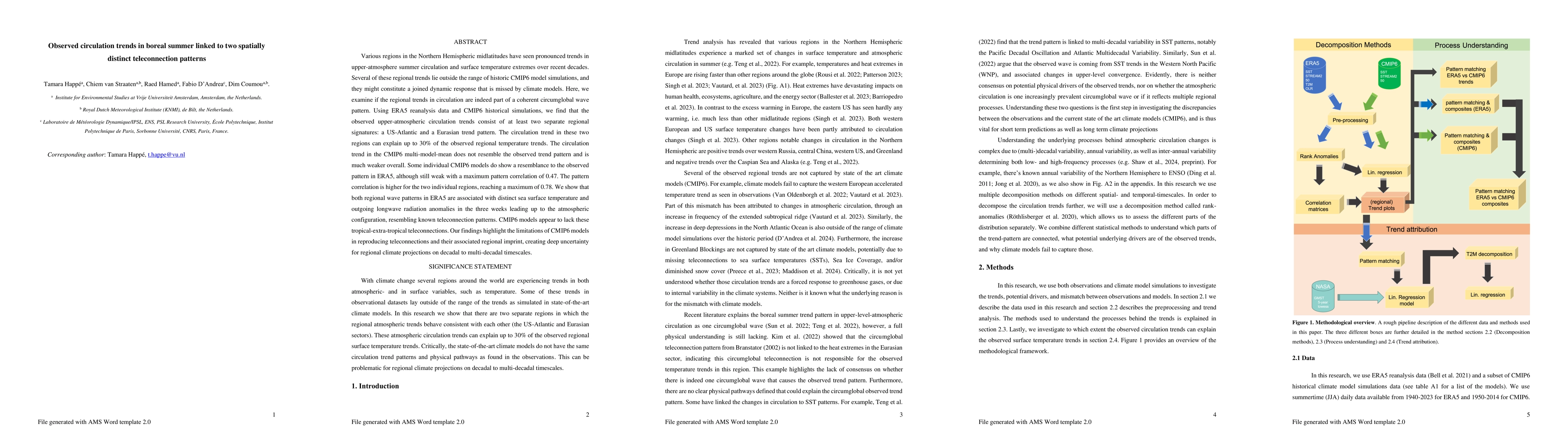 Thumbnail for Observed circulation trends in boreal summer linked to two spatially
  distinct teleconnection patterns