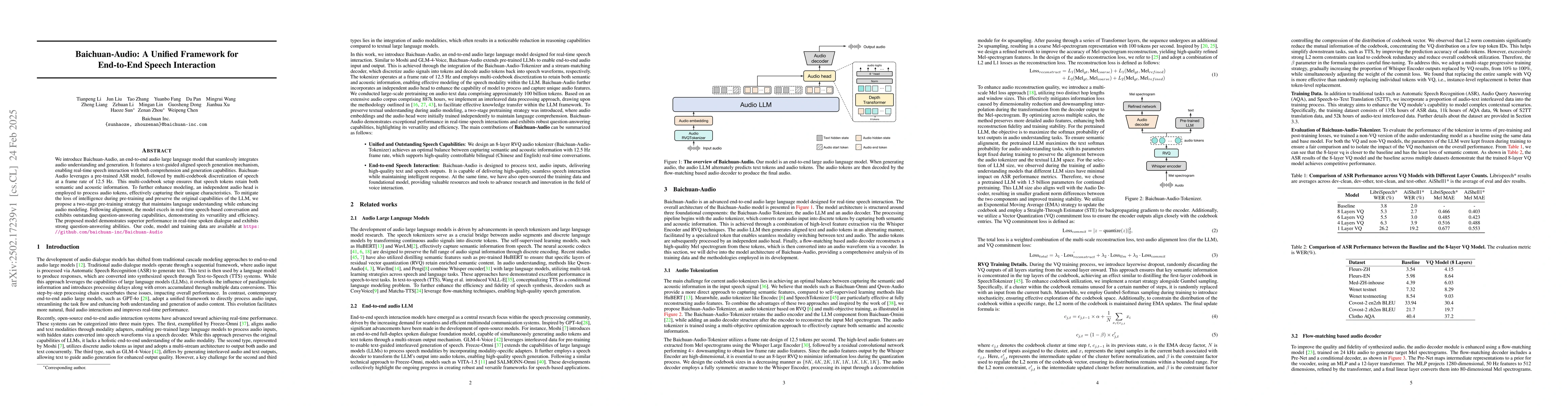 Thumbnail for Baichuan-Audio: A Unified Framework for End-to-End Speech Interaction