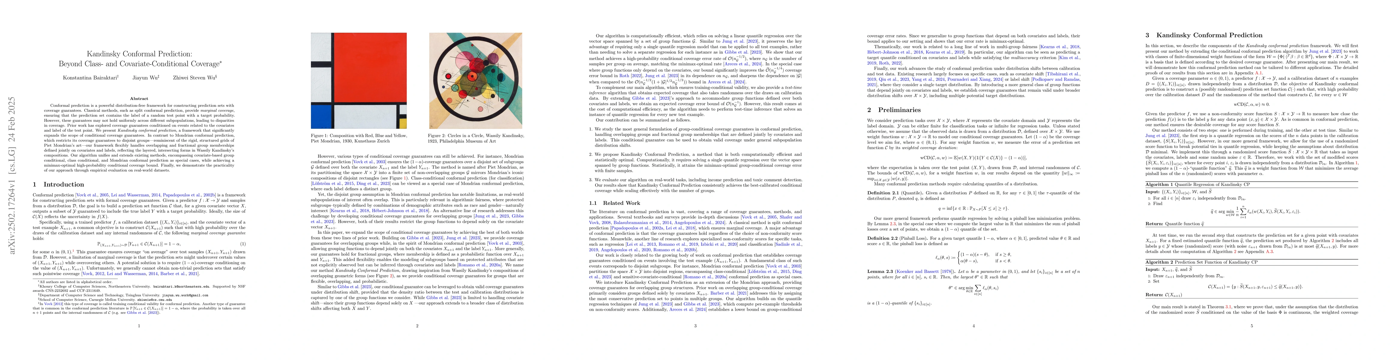 Thumbnail for Kandinsky Conformal Prediction: Beyond Class- and Covariate-Conditional
  Coverage