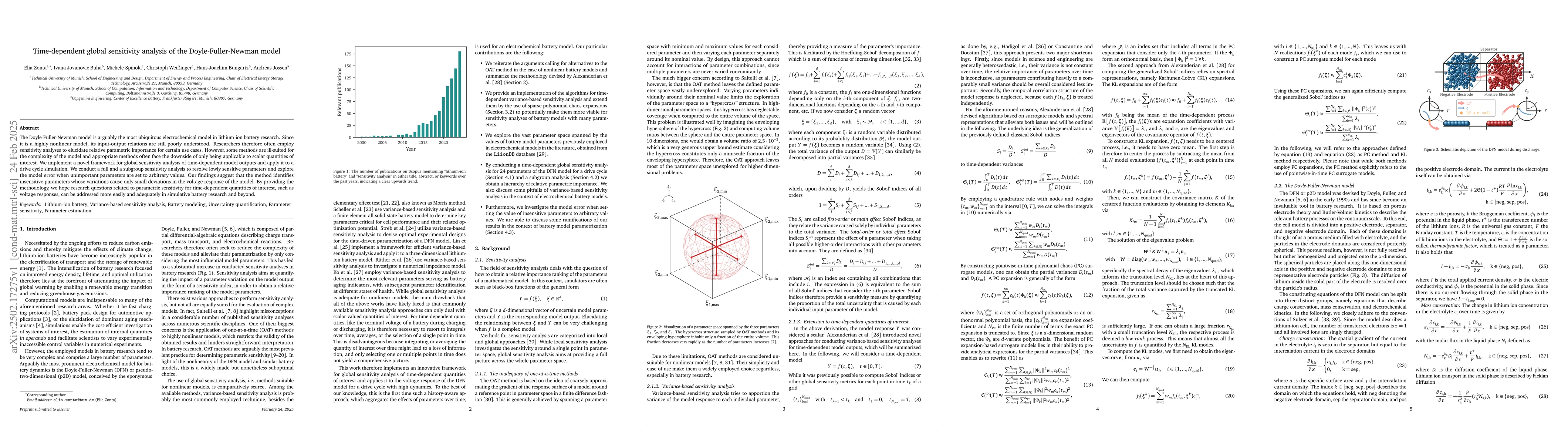 Thumbnail for Time-dependent global sensitivity analysis of the Doyle-Fuller-Newman
  model