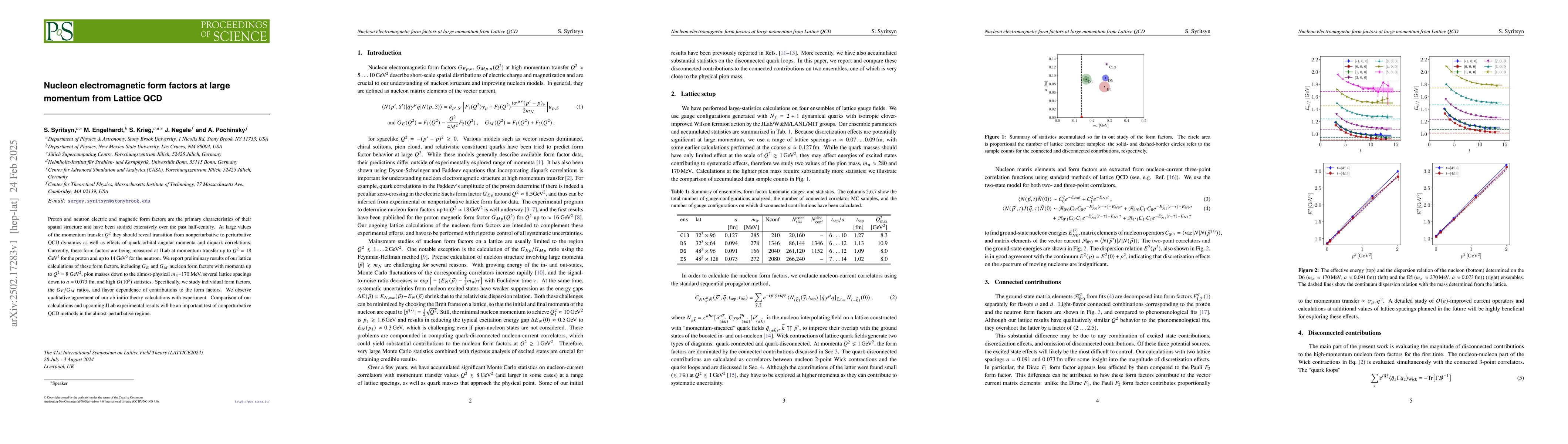 Thumbnail for Nucleon electromagnetic form factors at large momentum from Lattice QCD