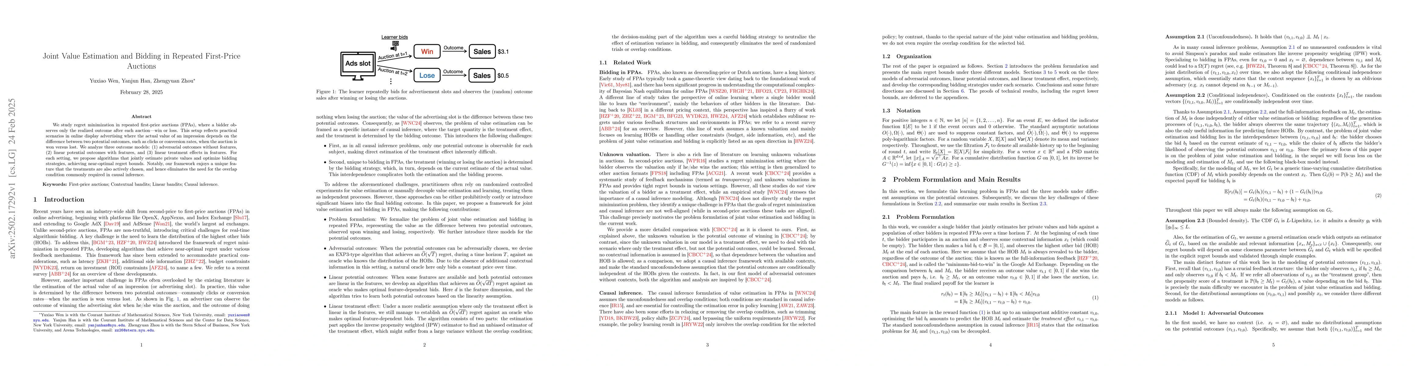 Thumbnail for Joint Value Estimation and Bidding in Repeated First-Price Auctions