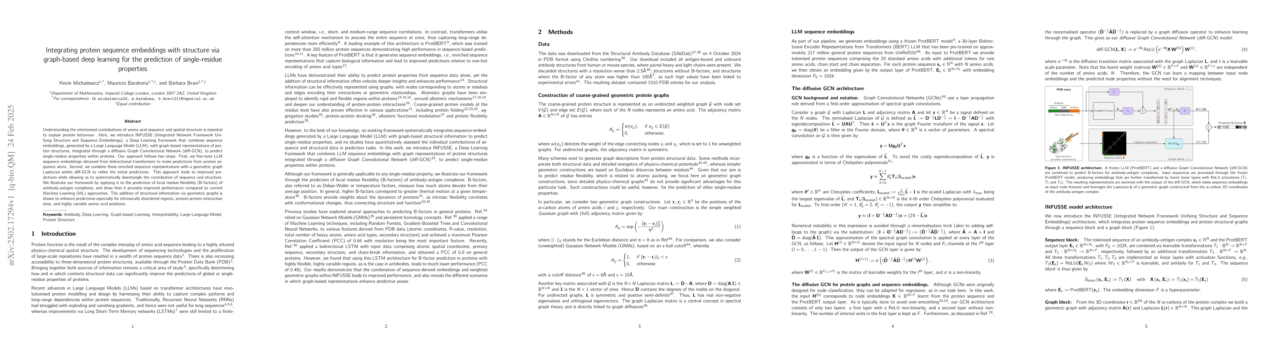 Thumbnail for Integrating protein sequence embeddings with structure via graph-based
  deep learning for the prediction of single-residue properties