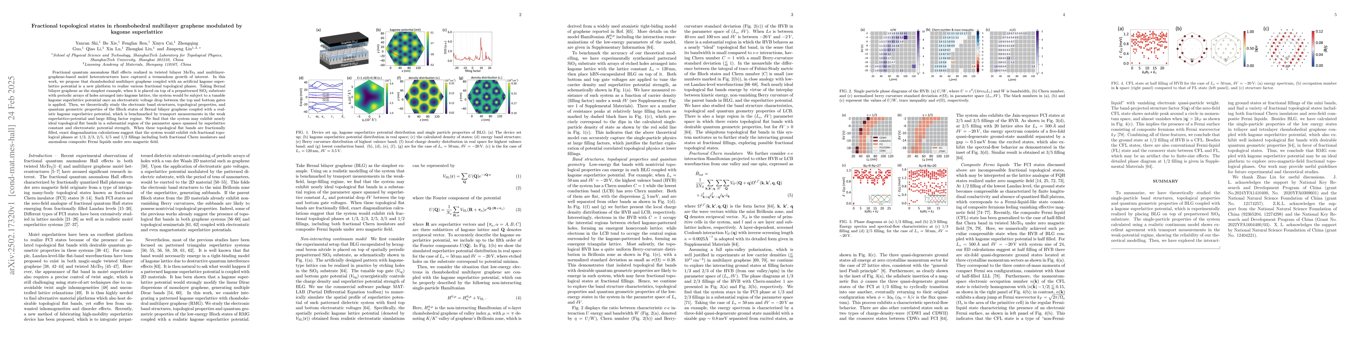 Thumbnail for Fractional topological states in rhombohedral multilayer graphene
  modulated by kagome superlattice