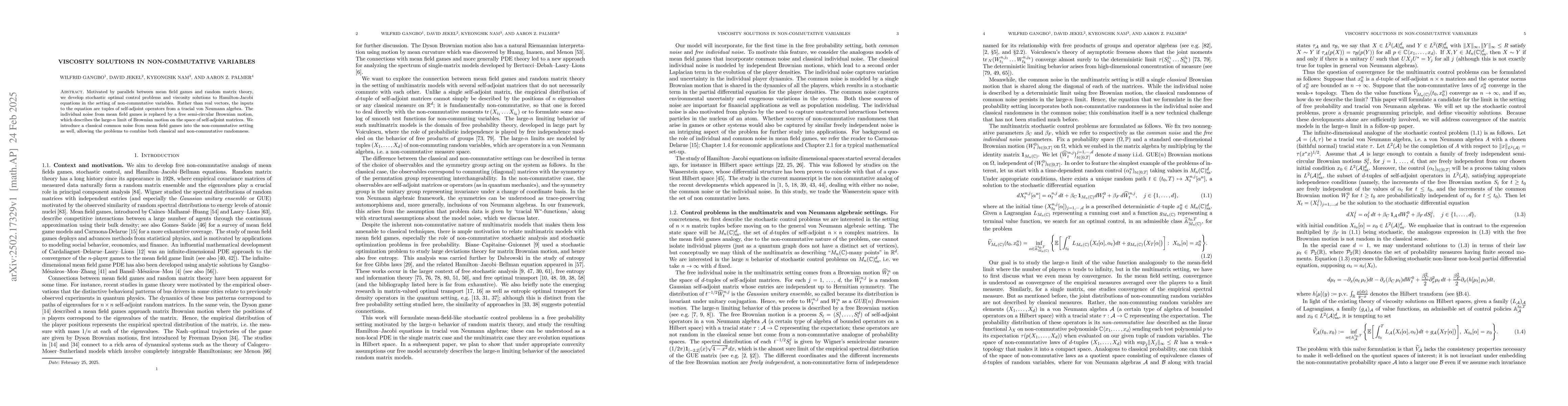 Thumbnail for Viscosity Solutions in Non-commutative Variables