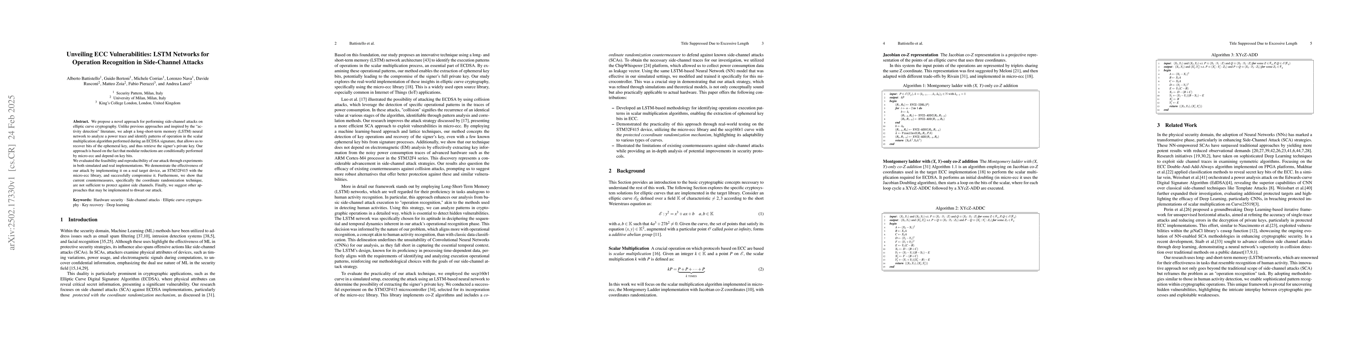 Thumbnail for Unveiling ECC Vulnerabilities: LSTM Networks for Operation Recognition
  in Side-Channel Attacks
