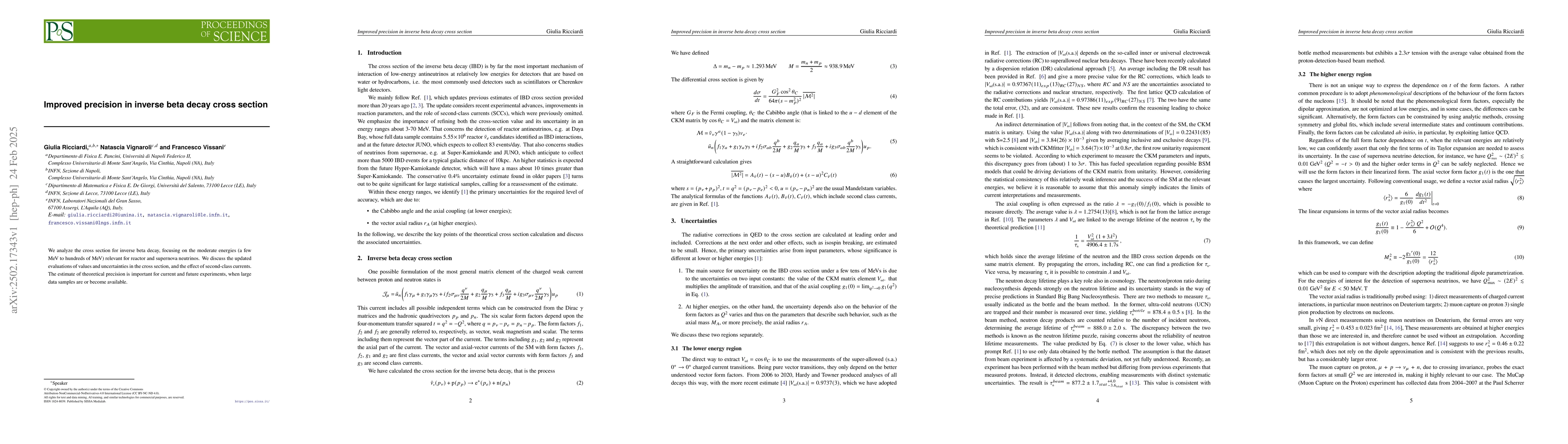 Thumbnail for Improved precision in inverse beta decay cross section