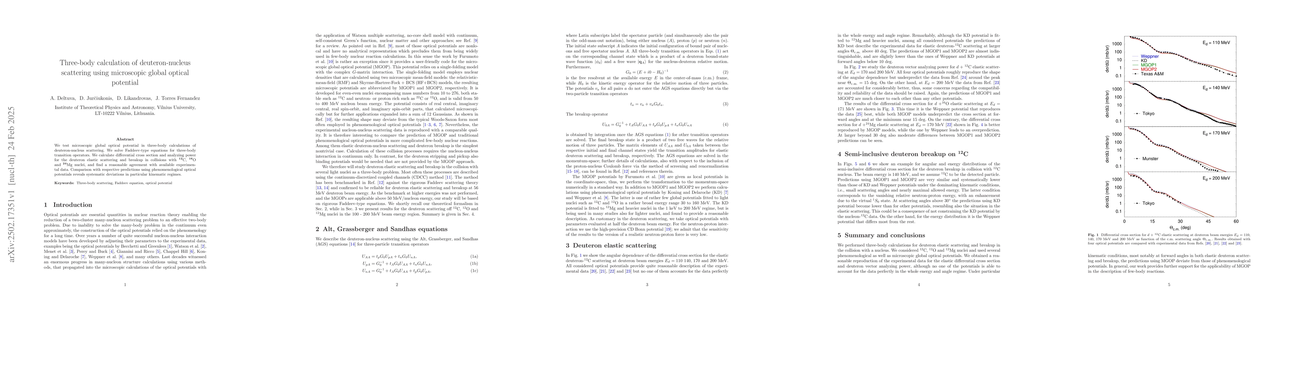 Thumbnail for Three-body calculation of deuteron-nucleus scattering using microscopic
  global optical potential