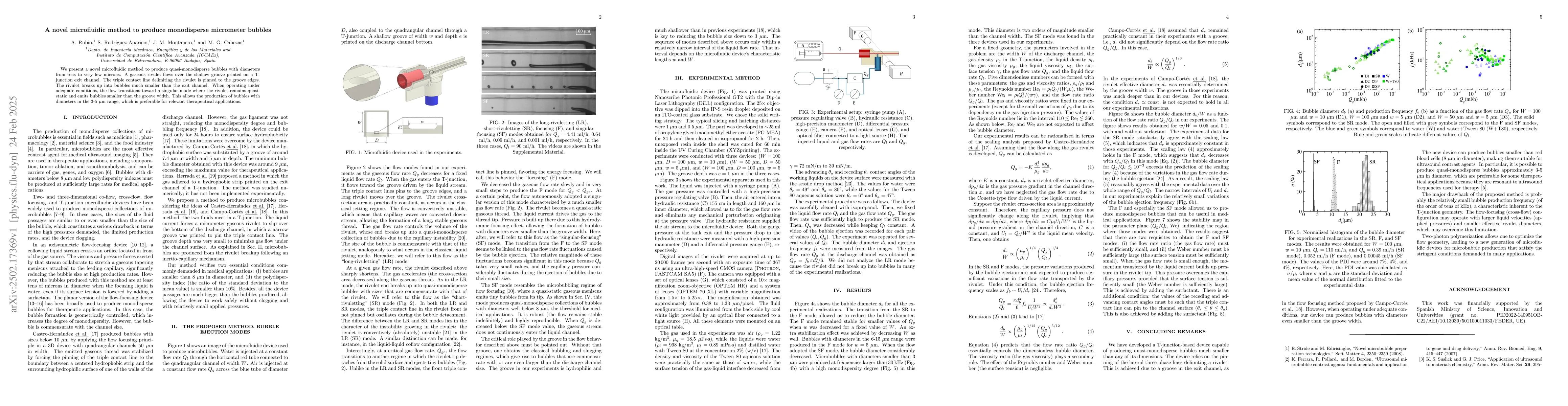 Thumbnail for A novel microfluidic method to produce monodisperse micrometer bubbles
