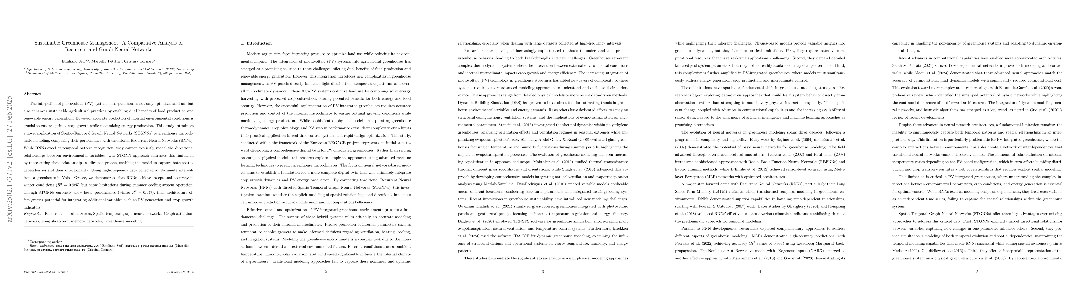 Thumbnail for Sustainable Greenhouse Management: A Comparative Analysis of Recurrent
  and Graph Neural Networks
