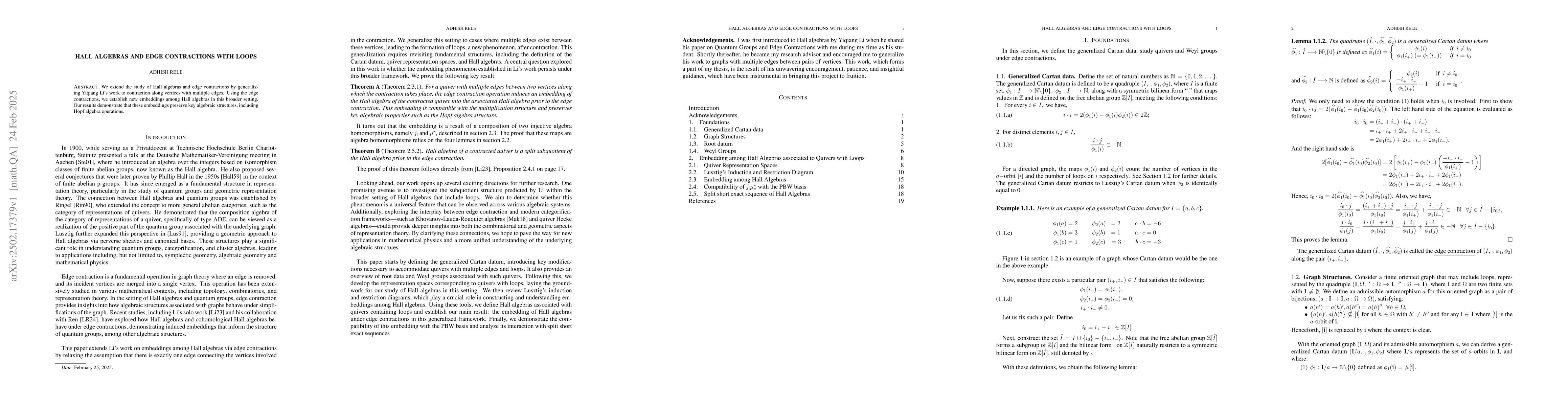 Thumbnail for Hall Algebras and Edge Contractions with Loops