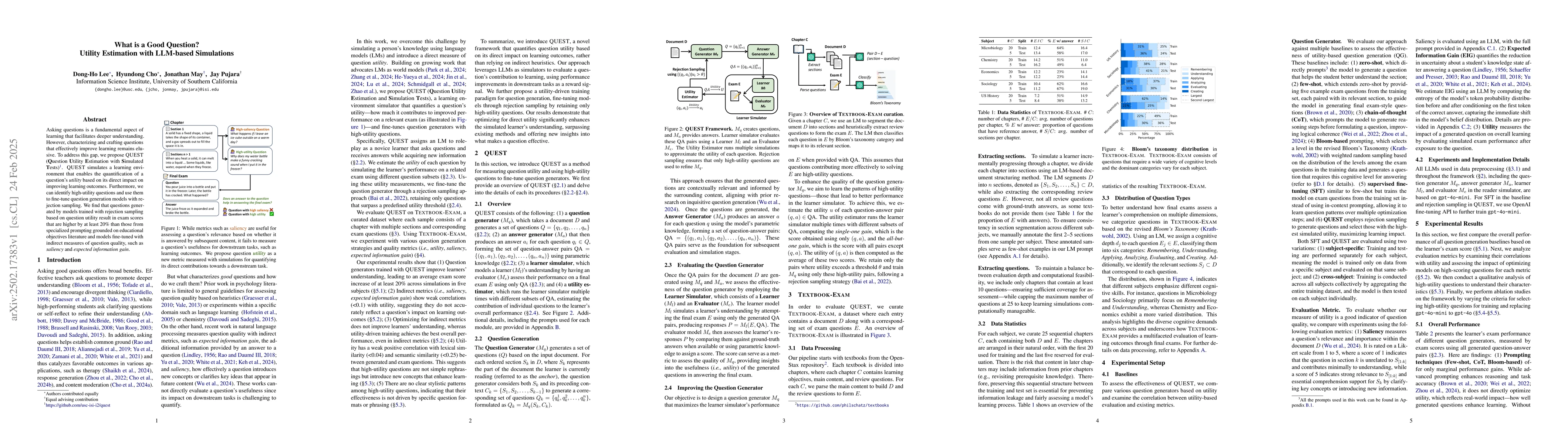 Thumbnail for What is a Good Question? Utility Estimation with LLM-based Simulations