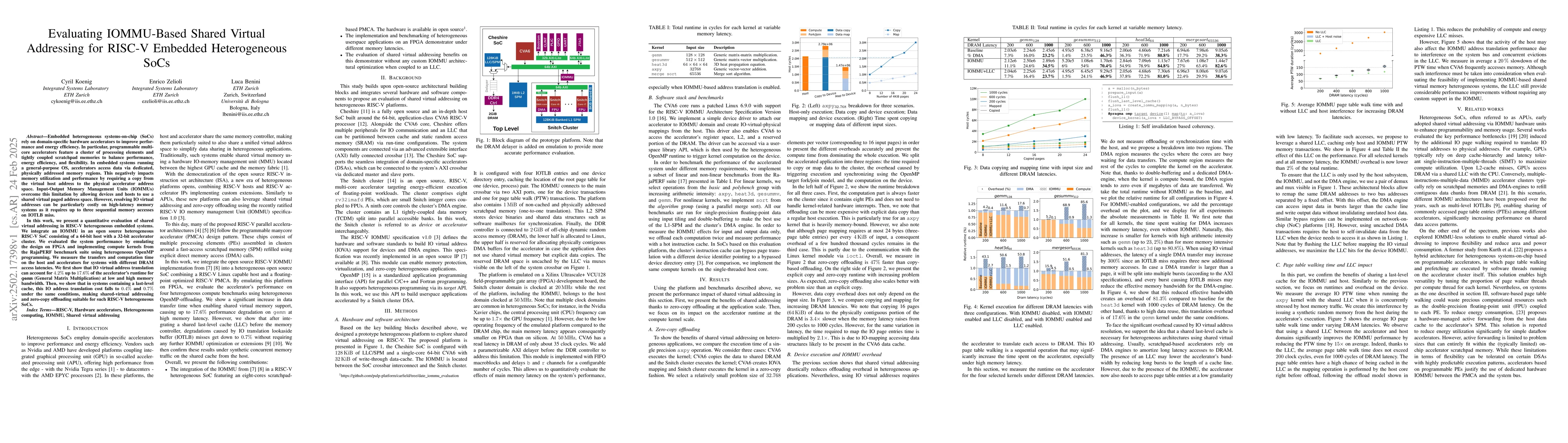 Thumbnail for Evaluating IOMMU-Based Shared Virtual Addressing for RISC-V Embedded
  Heterogeneous SoCs