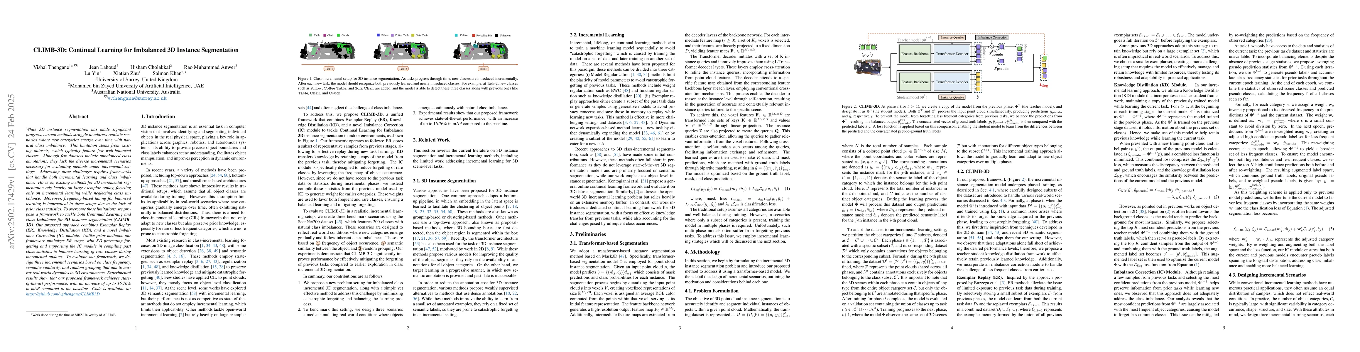 Thumbnail for CLIMB-3D: Continual Learning for Imbalanced 3D Instance Segmentation