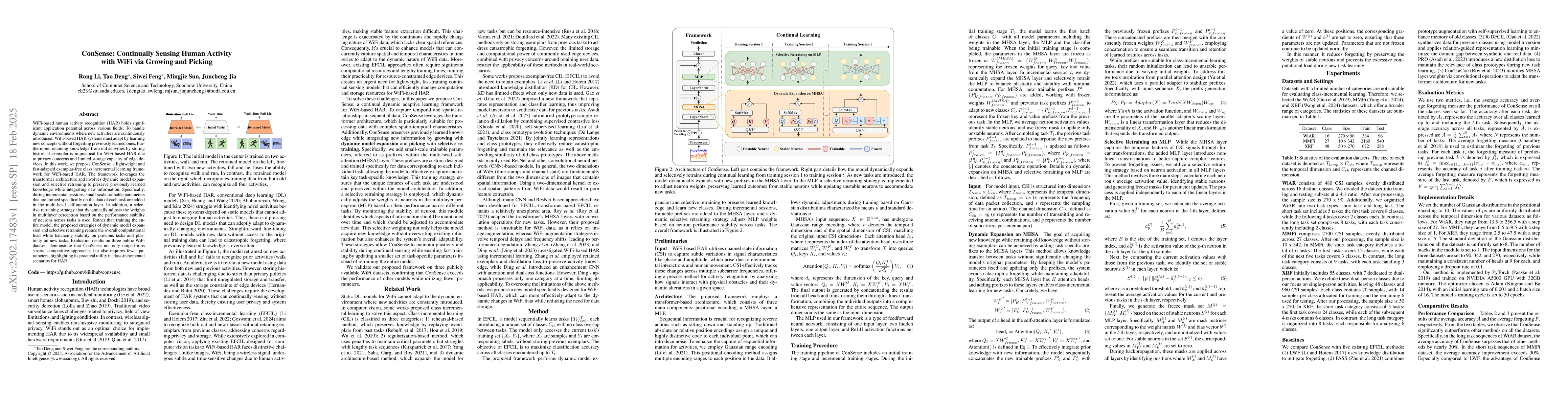 Thumbnail for ConSense: Continually Sensing Human Activity with WiFi via Growing and
  Picking