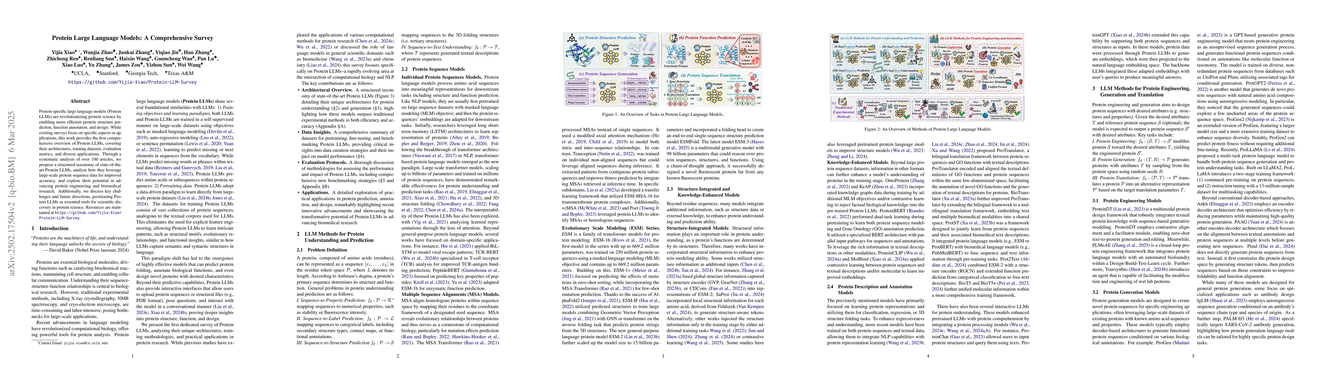 Thumbnail for Protein Large Language Models: A Comprehensive Survey