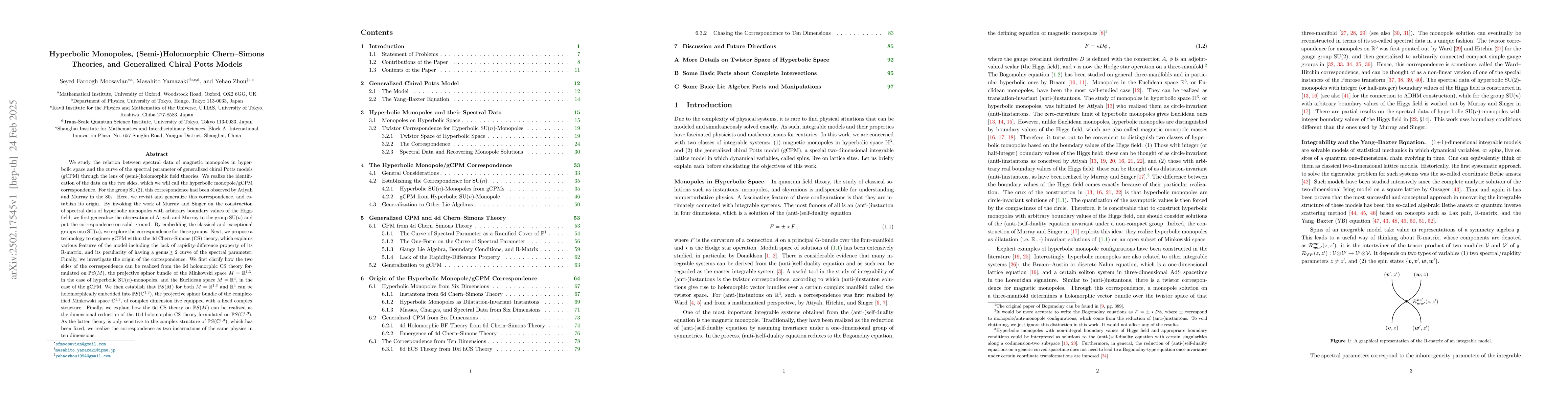 Thumbnail for Hyperbolic Monopoles, (Semi-)Holomorphic Chern-Simons Theories, and
  Generalized Chiral Potts Models