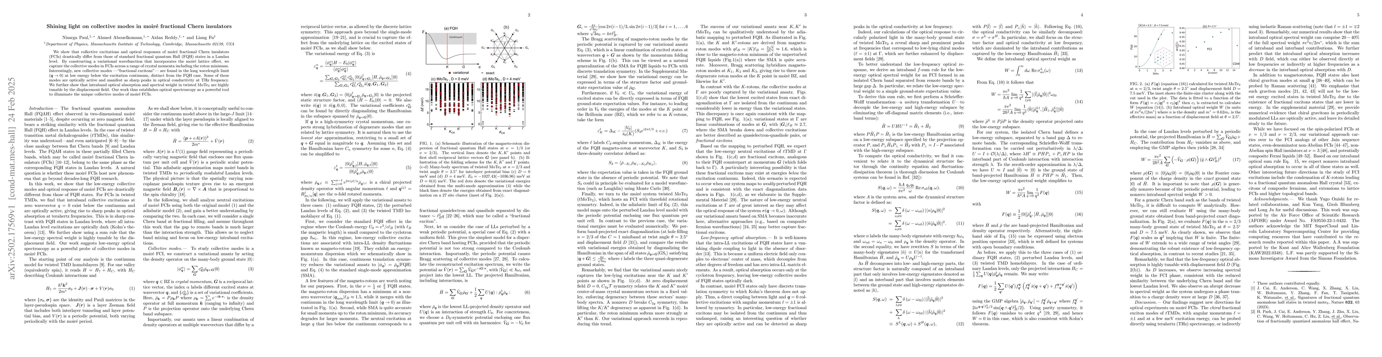 Thumbnail for Shining light on collective modes in moiré fractional Chern insulators