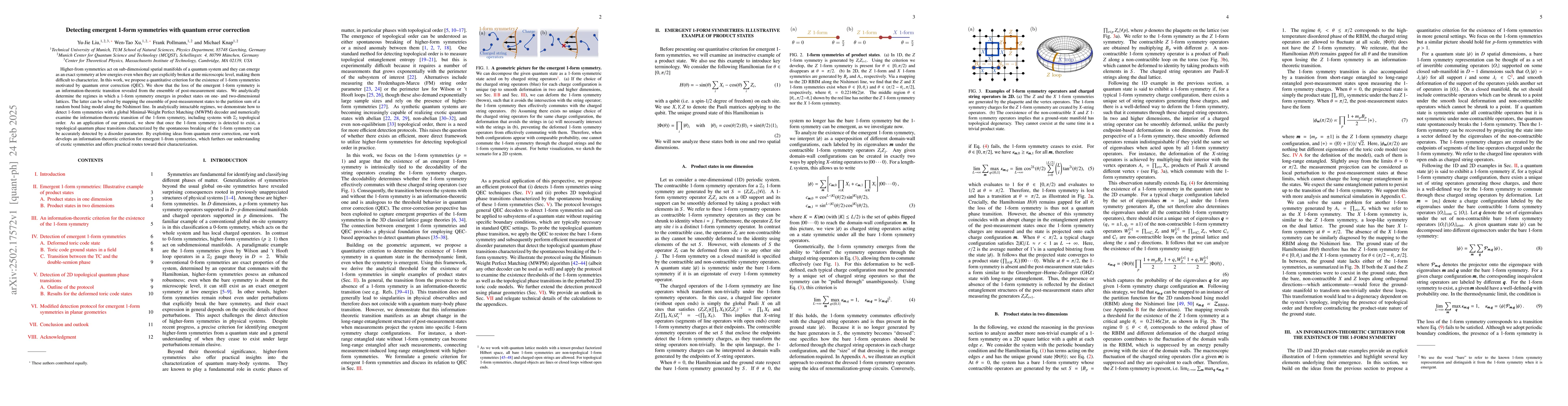 Thumbnail for Detecting emergent 1-form symmetries with quantum error correction