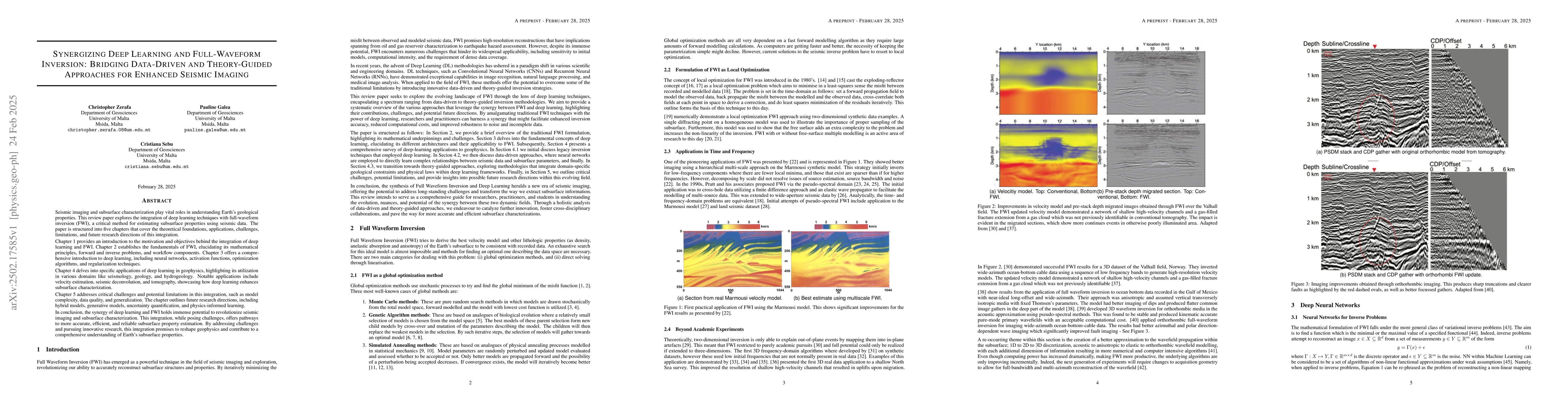 Thumbnail for Synergizing Deep Learning and Full-Waveform Inversion: Bridging
  Data-Driven and Theory-Guided Approaches for Enhanced Seismic Imaging