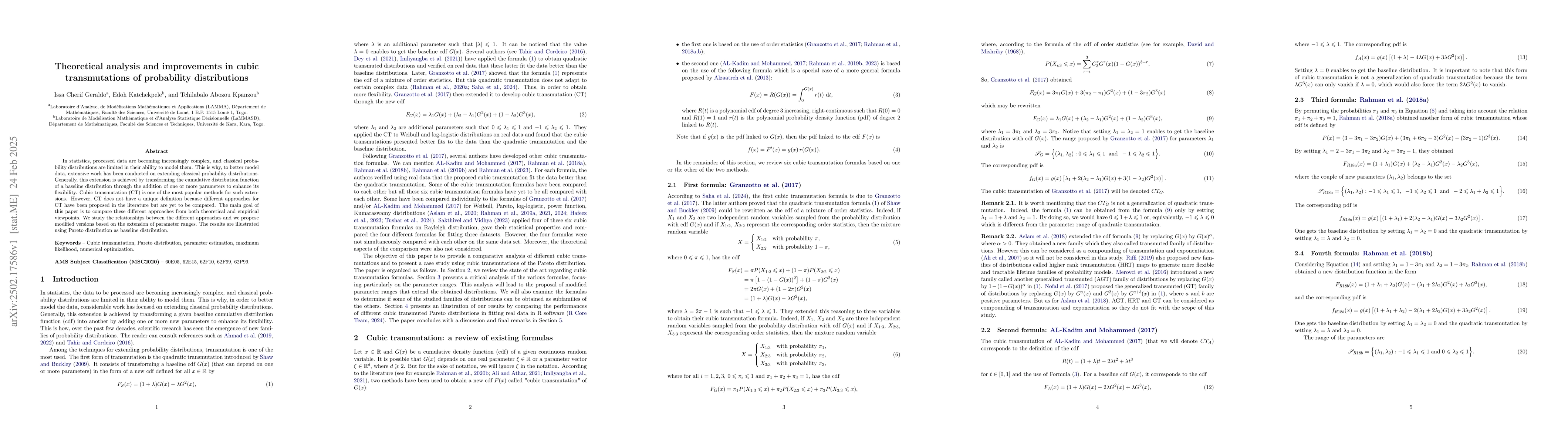 Thumbnail for Theoretical analysis and improvements in cubic transmutations of
  probability distributions