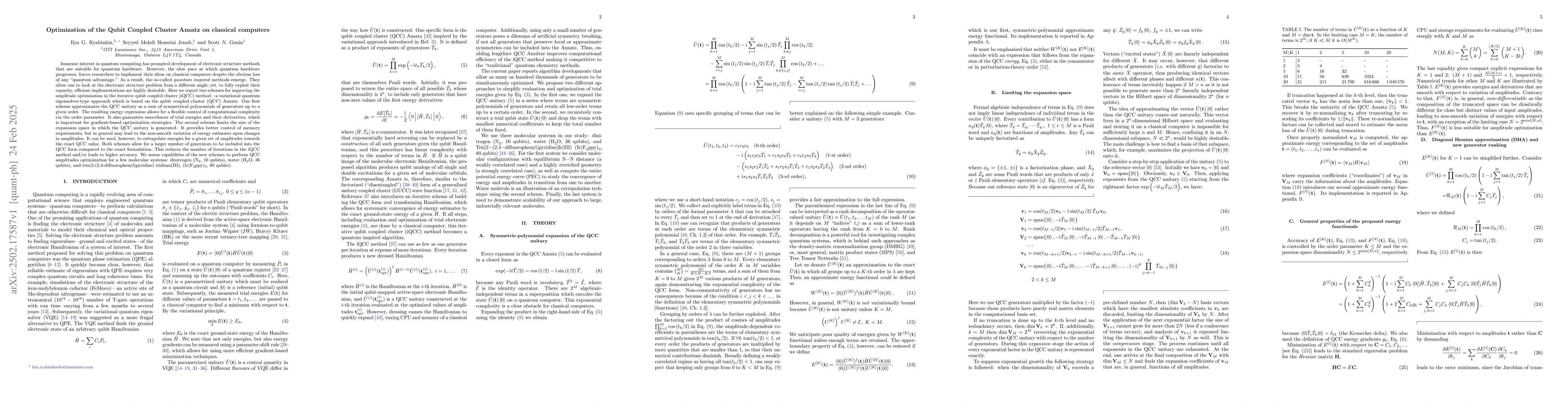 Thumbnail for Optimization of the Qubit Coupled Cluster Ansatz on classical computers