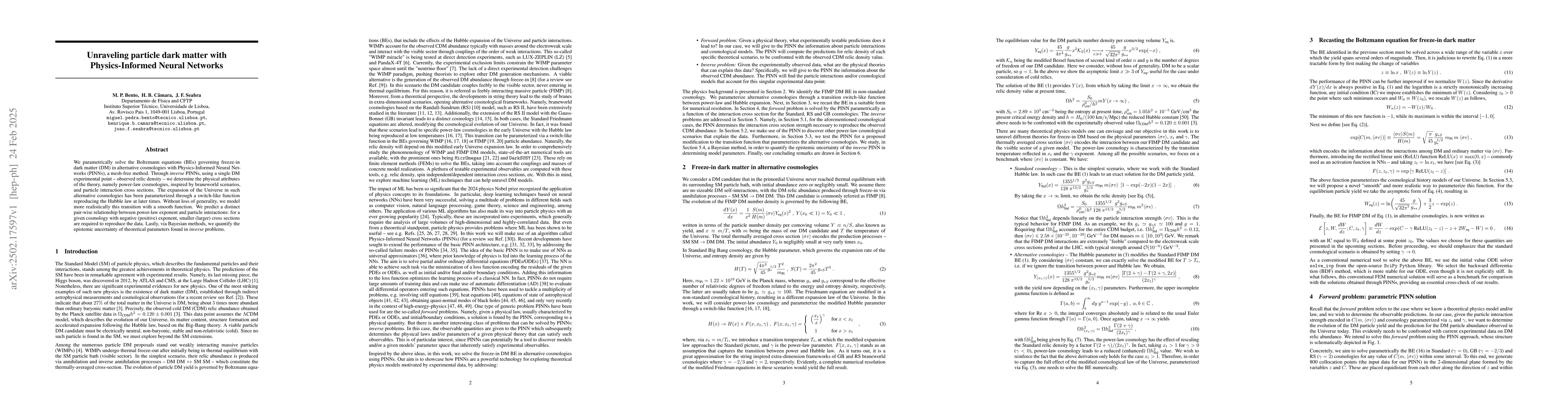 Thumbnail for Unraveling particle dark matter with Physics-Informed Neural Networks
