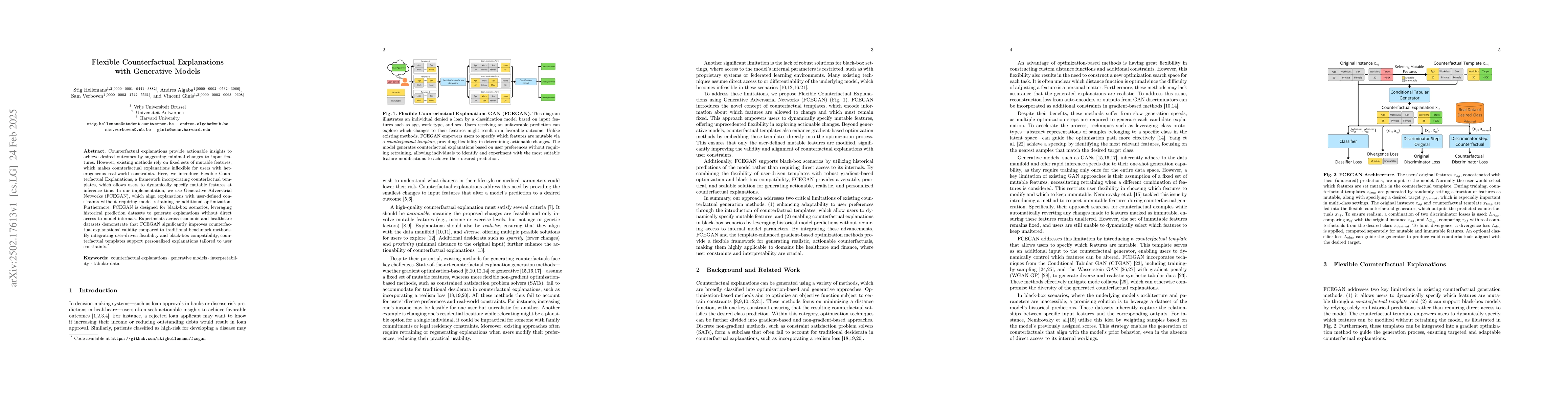 Thumbnail for Flexible Counterfactual Explanations with Generative Models
