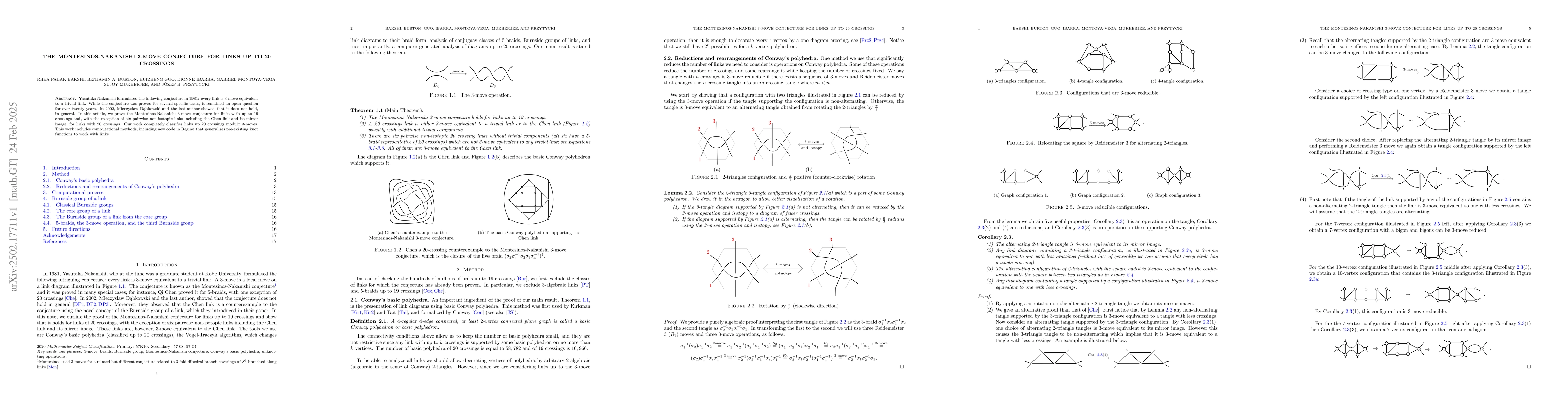 Thumbnail for The Montesinos-Nakanishi 3-move conjecture for links up to 20 crossings