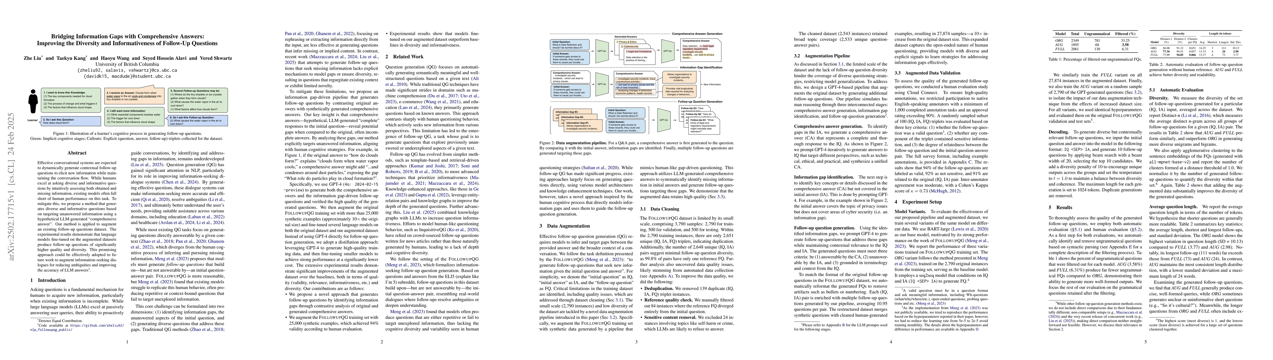 Thumbnail for Bridging Information Gaps with Comprehensive Answers: Improving the
  Diversity and Informativeness of Follow-Up Questions