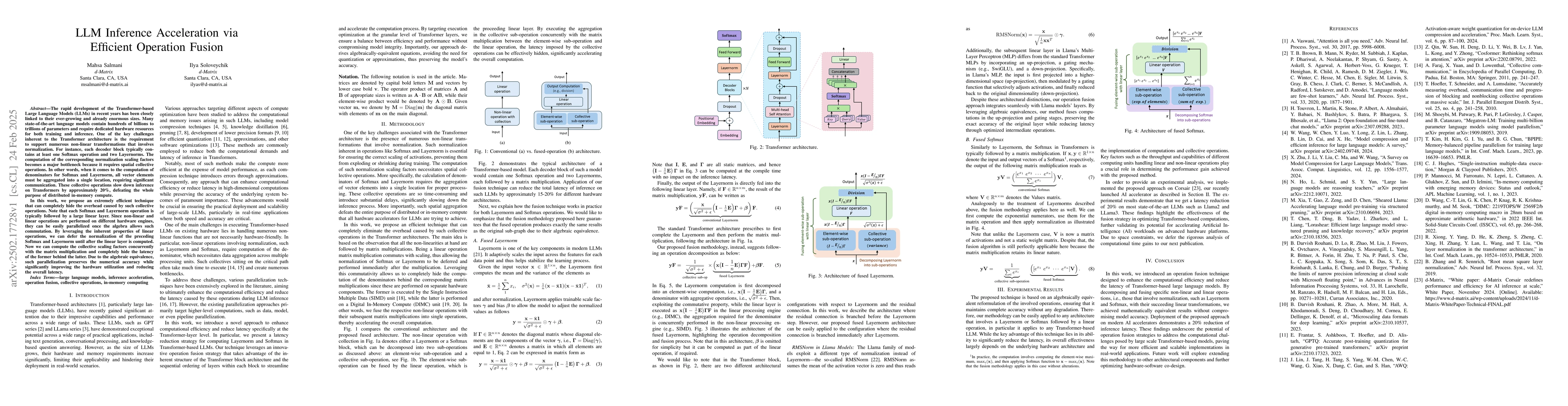 Thumbnail for LLM Inference Acceleration via Efficient Operation Fusion