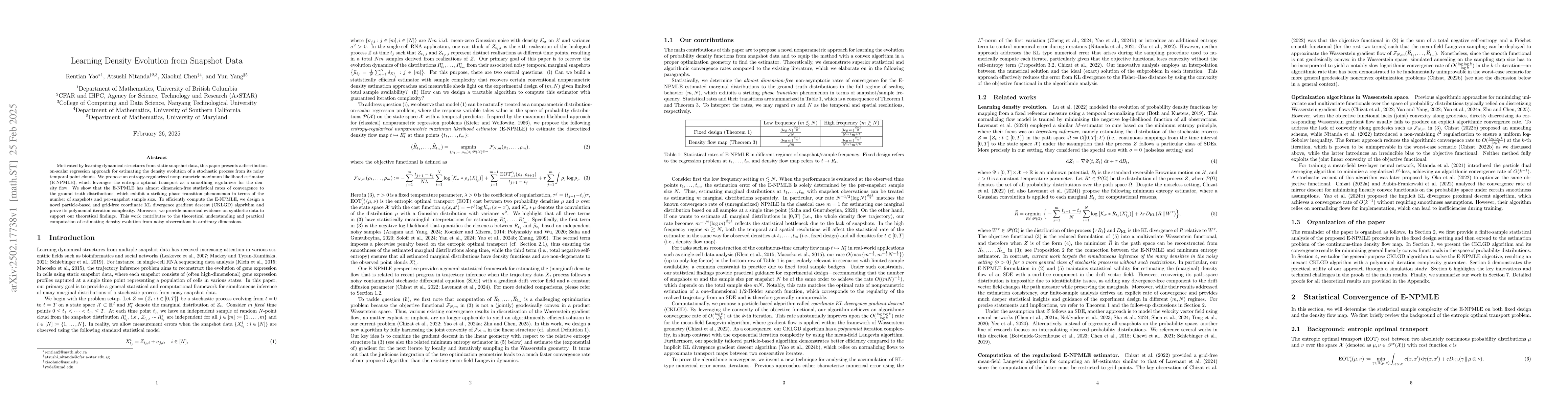 Thumbnail for Learning Density Evolution from Snapshot Data