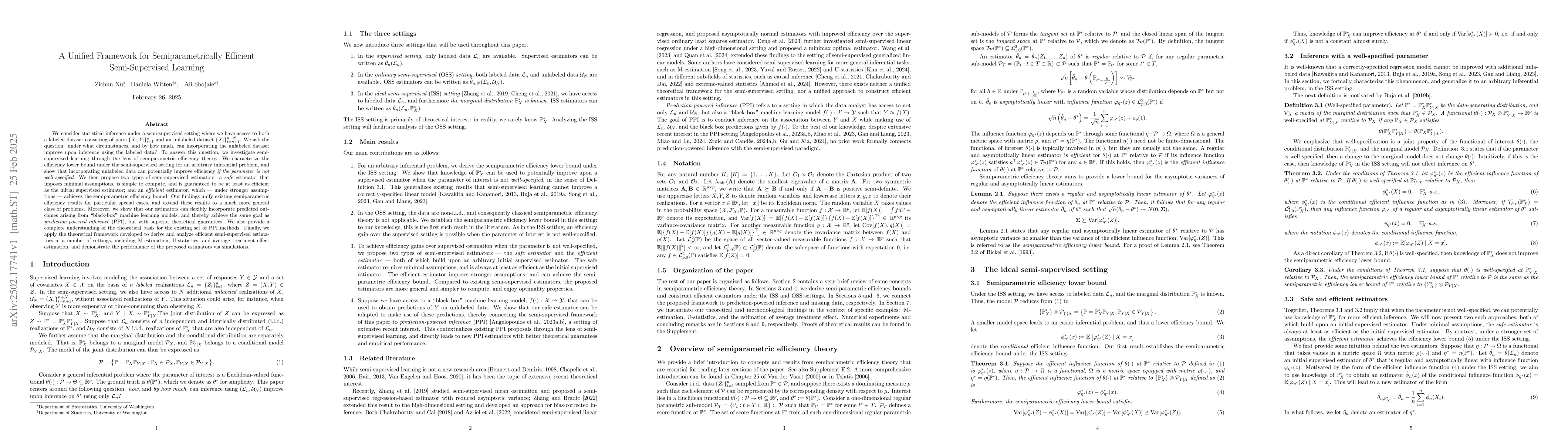 Thumbnail for A Unified Framework for Semiparametrically Efficient Semi-Supervised
  Learning