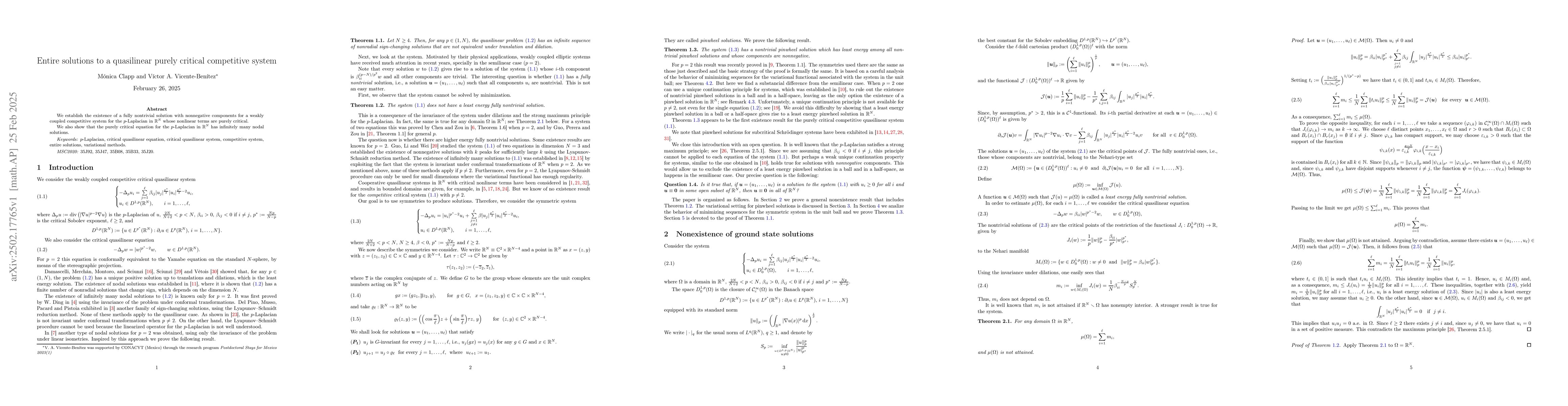 Thumbnail for Entire solutions to a quasilinear purely critical competitive system