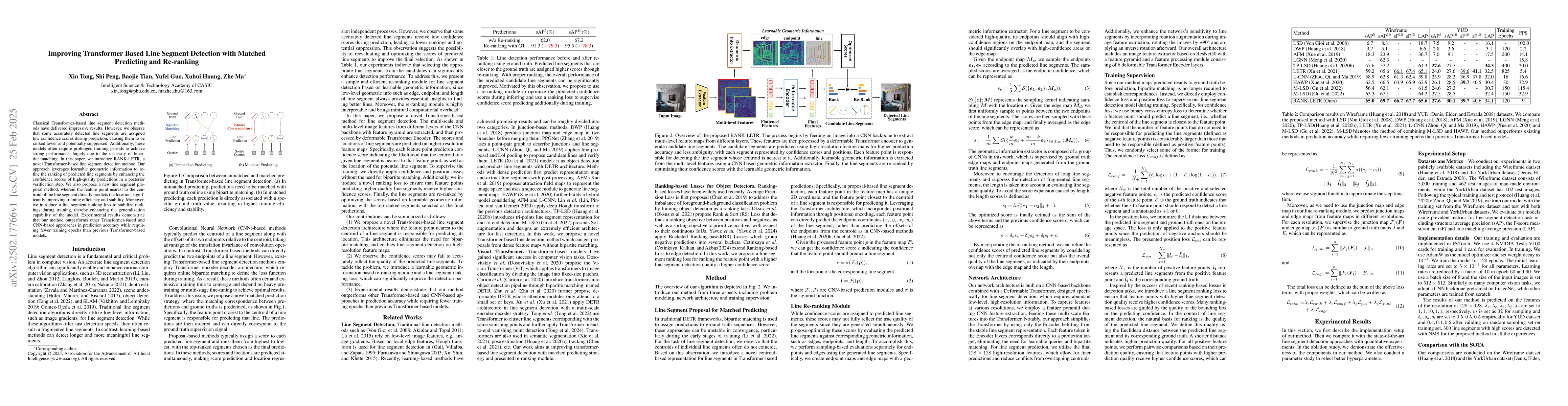 Thumbnail for Improving Transformer Based Line Segment Detection with Matched
  Predicting and Re-ranking