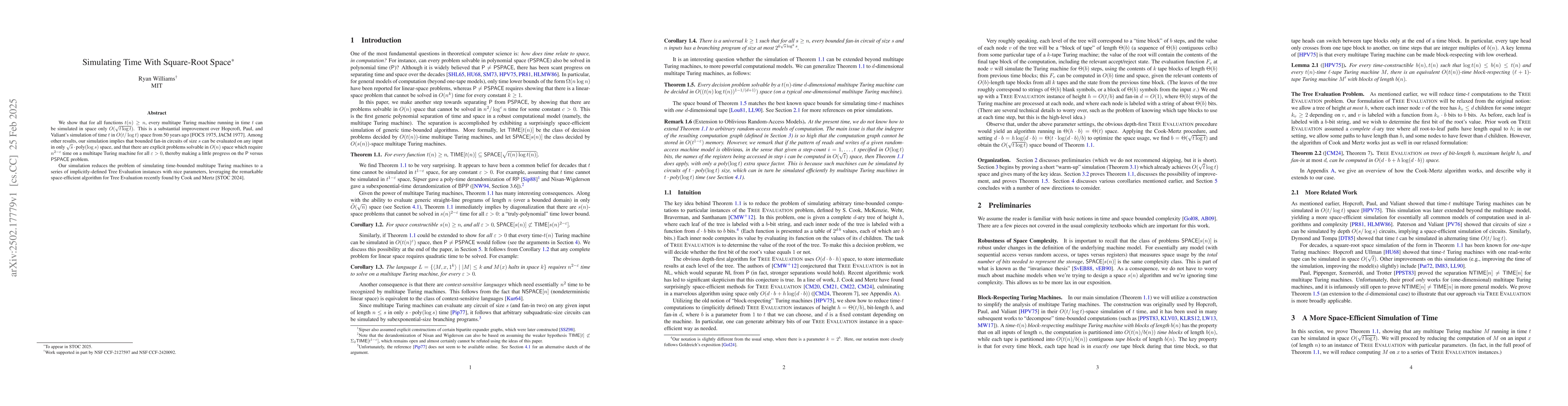 Thumbnail for Simulating Time With Square-Root Space