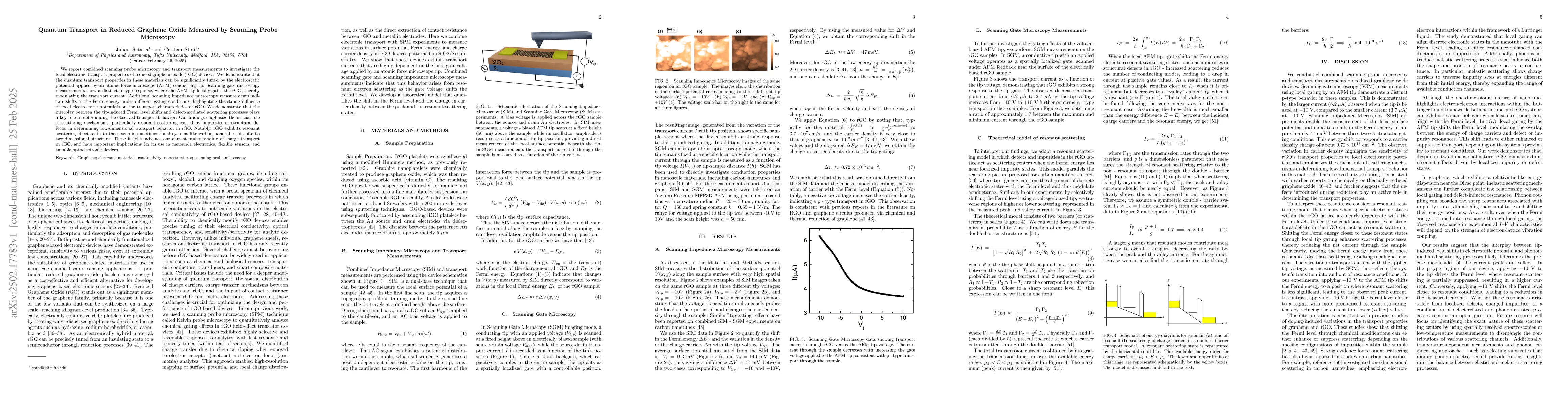 Thumbnail for Quantum Transport in Reduced Graphene Oxide Measured by Scanning Probe
  Microscopy